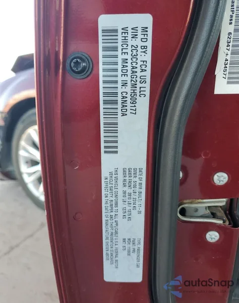 2021 Chrysler 300 Touring from USA, damaged, VIN 2C3CCAAG2MH509177